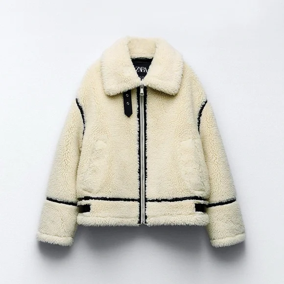 Zara faux fur Sherpa jacket - Picture 1 of 7